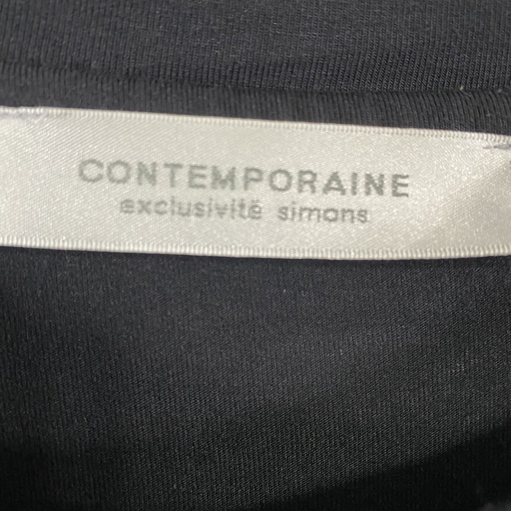 Contemporaine Shirt Womens XS Black Modal Spandex Relaxed Fit Simons Tee Top - Picture 2 of 12